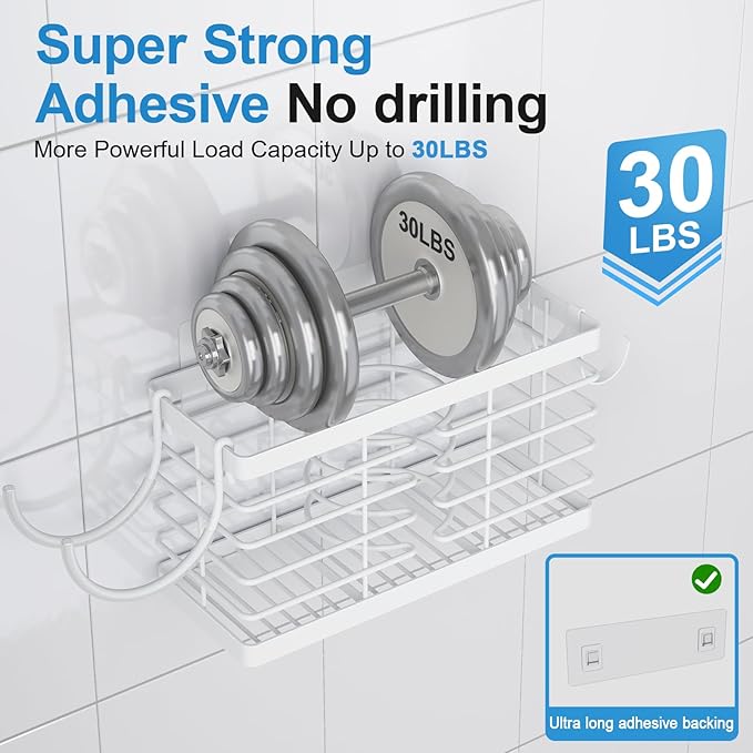 Hair Tool Organizer, 3-in-1 Universal Hair Dryer Holder, Adjustable Height Metal Blow Dryer Holder Wall Mounted/Over Cabinet Door/Free-Standing, Bathroom Organizer and Storage(White)