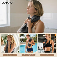 SEMAXE 6-Pack Gray Hand Towels - 27