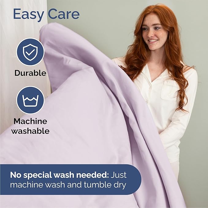 Queen Size 4 Piece Sheet Set - Comfy Breathable & Cooling Bed Sheets Set - Hotel Luxury Bedding for Women, Men, Kids, Teens, Boys & Girls - Deep Pockets, Soft, Wrinkle Free - Oeko-Tex - Light Lavender