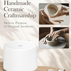 280ml Ceramic Essential Oil Diffuser,Ultrasonic Cool Mist Decorative Aromatherapy Diffuser with Auto Shut-Off,Quiet Operation,3 Timer Settings for Large Rooms,Home,Office,SPA,Yoga & Bedroom