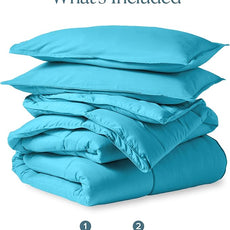 Bare Home Comforter Set - Queen Size - Ultra-Soft - Goose Down Alternative - Premium 1800 Series - All Season Warmth (Queen, Aqua)