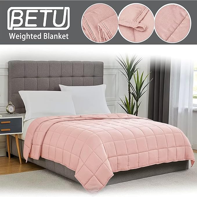 Pink Weighted Blanket for Adults 25lbs, 88"x104", Cal King Cooling Heavy Throw Blanket for 220-280lbs, Microfiber Soft Thick Big Blankets Weighted Comforter Gift for Sleeping
