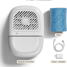 Canopy Bedside Humidifier 2.0, Moonstruck, 36 HR Run Time, 2.5L Capacity - Reading Light & White Noise - Alleviate Symptoms of Allergies, Cold, Dry Skin - Humidifier, Filter, Power Cord & Adapter
