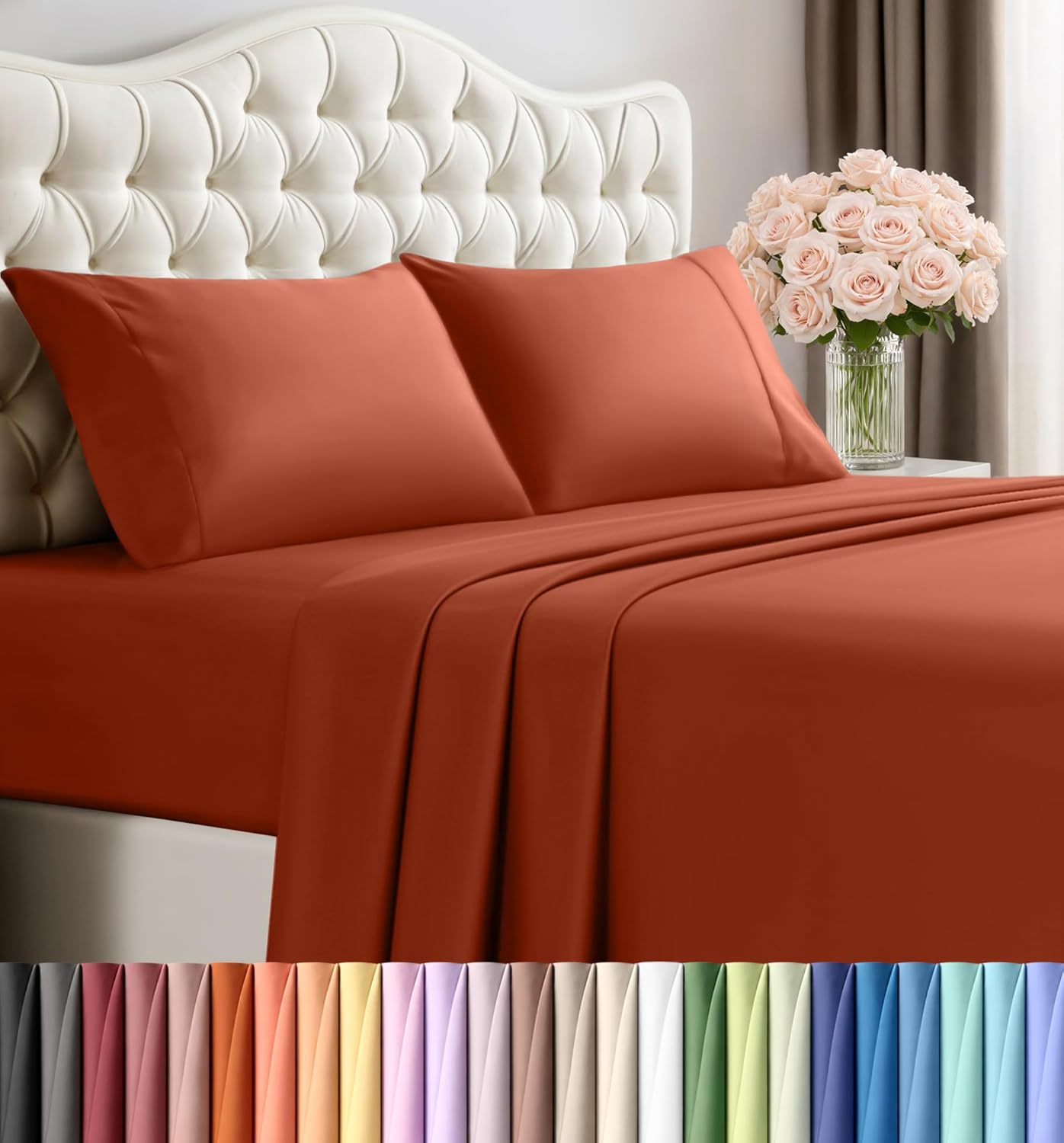 Utopia Bedding Queen Size Sheet Set – 4 Piece Bed Sheets, Soft and Breathable Microfiber, Includes 1 Fitted Sheet, 1 Flat Sheet and 2 Pillowcases – Oeko Tex (Grey) Dormly