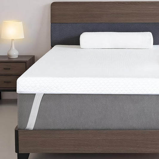King 3 Inch Gel Memory Foam Mattress Topper, Cooling Mattress Topper for Back Pain Relief with Supportive Comfortable Foam and Removable Washable Cover, High Density Pad for Bedroom and Dorm