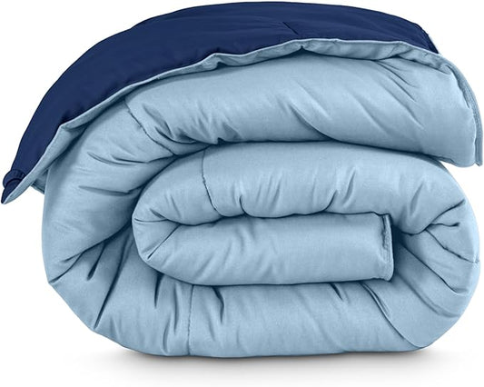 Bare Home Full Comforter - Reversible Colors - Goose Down Alternative - Ultra-Soft - Premium 1800 Series - All Season Warmth - Bedding Comforter (Full, Dark Blue/Light Blue)