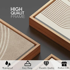 BINCUE Neutral Abstract Wall Art Beige Large Wall Decor Boho Mid Century Modern Artwork Art Print for Living Room Bedroom Office 24