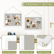 2-Pack Double-Sided Cork Board with Linen, 16