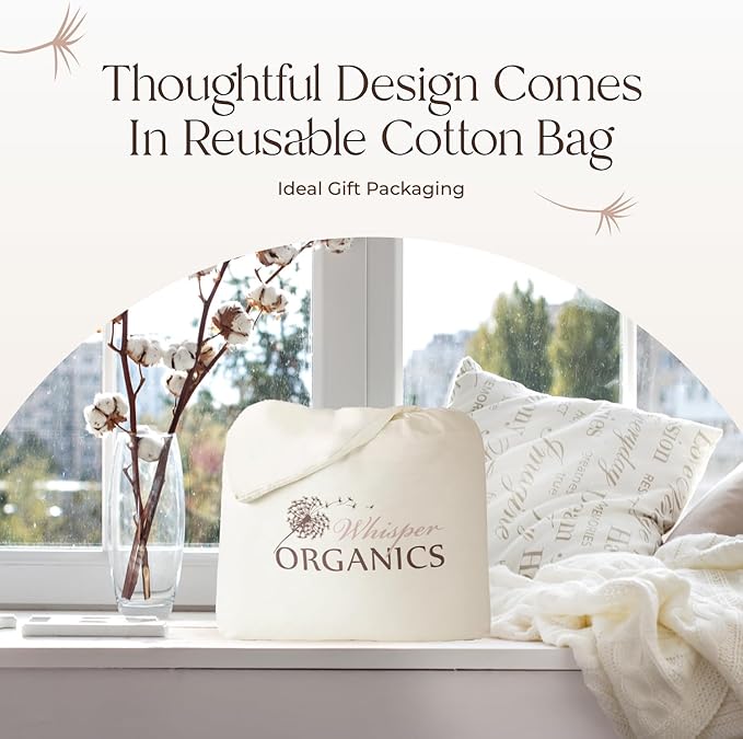 Whisper Organics, 100% Waterproof Mattress Protector - Pique Textured Weave, Breathable Soft & Durable - King Mattresses Cover - GOTS Certified Organic - White, 17" Deep Pocket, 78x82 Inch