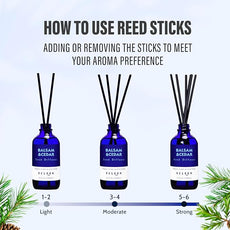 Reed Diffusers for Home, Balsam & Cedar Diffuser with Sticks, 3.7 Oz Scented Fragrance Oil Diffuser for Bedroom, Bathroom Decor
