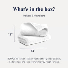 Brooklinen Super-Plush Turkish Cotton Washcloths - Set of 2 - Cotton, 820 GSM, Highly Absorbent, Machine Washable, Perfect for Home & Bathroom (13