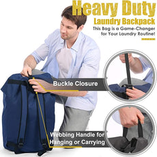 Laundry Bag Backpack Extra Large, 115L Laundry Backpack with Padded Shoulder Strap, Sturdy Travel Laundry Bags, Hanging Laundry Bag for College Dorm, Apartment, Clothes Hamper Bag for Laundromat