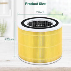 4 Pack Core 300/Core P350 Compatible with LEVOIT Core P350/Core 300 and Core 300S, Grade True Filter High-Efficiency Activated Carbon, Compare to Part # Core 300-RF (Yellow-4 Pack)