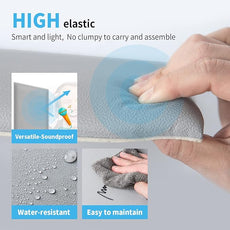 Art3d Peel and Stick Headboard for Twin in Grey, Pack of 4 Panels Sized 9.85