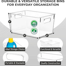 ClearSpace Clear Plastic Storage Bins – Pantry Organizers & Storage Containers, Cabinet Organizer - Home Organization Must Haves for Kitchen, Laundry Room, Office, Closet, Garage & Freezer