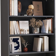 Farini 5 Shelf boockase Display Bookcase Freestanding Wooden Bookshelves for Home Office Living Room,60 Inch Height,Grey