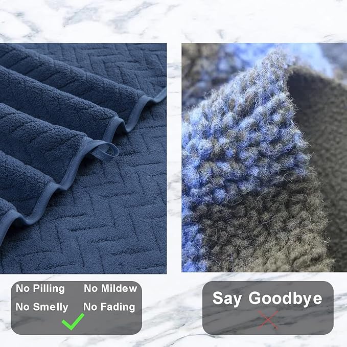 Ferdilan Extra Large 4 Pack Bath Towels Set 35"x70" Navy Blue Oversized Bath Sheet Towels, 600 GSM Ultra Soft & Absorbent Towels for Bathroom, Quick Dry Towel for Gym Hotel Camp Pool