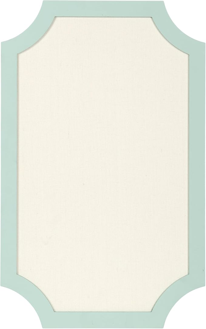 Kate and Laurel Holbrook Modern Framed Scallop Fabric Pinboard, 15 x 24, Green, Transitional Scalloped Bulletin Board for Use as Vision Board or Wall Organization