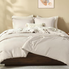 Litanika Comforter Set, Lightweight Solid Bedding Comforter Set, Fluffy Down Alternative Bed Set, Oatmeal, King
