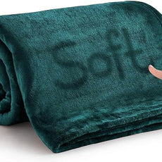IR Imperial Rooms Fleece Blanket Twin Size 60 x 80 Inches - Super Soft Fluffy Throw Blanket for Sofa and Bed - Warm and Cozy Lightweight 400 GSM Microfiber Bed Throws Blankets (Twin, Emerald)