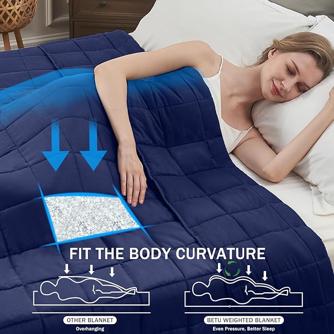 Navy Blue Weighted Blanket for Adults 20lbs, 80"x87", King Size Cooling Heavy Throw Blanket for 130-220lbs, Microfiber Soft Thick Big Blankets Weighted Comforter Gift for Sleeping