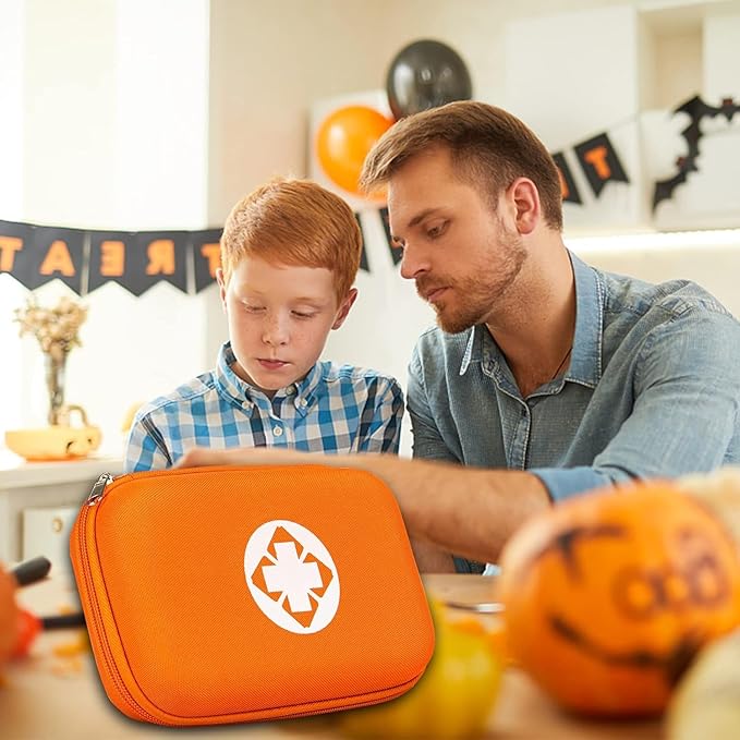 First Aid Kit Emergency Kit Camping Essentials Car-Home Orange First-Aid Bag - 277 Piece Emergency Supplies Hiking First Aid Kit for Backpack Survival Kits for Disaster Preparedness YIDERBO