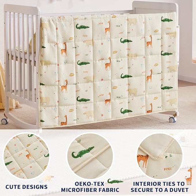 anfie Weighted Blanket Kids(48"x72" 10lbs) Weighted Blanket Cooling Blanket for Sleeping,Throw Size Breathable Blanket with Premium Glass Bead(Beige Animal)