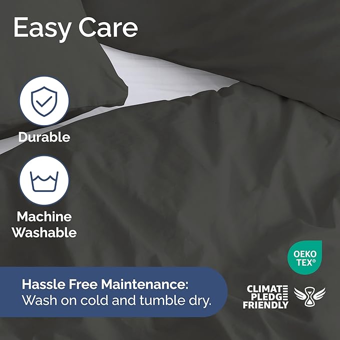 Duvet Cover Full Size Set - Extra Soft Full Size Duvet Cover 80 x 90 with 2 Pillow Shams - Hotel Luxury Easy Care and Fade Free with Zipper Closures & Ties - Comfy Breathable Bedding Set (Charcoal)