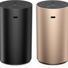 Waterless Essential Oil Diffuser for Home Aromatherapy Scent Diffuser with 3 Countdown Timer Settings or Timer-Off, 3 Mist Levels for Room Car Office, Premium Metal ADX Black and Desert Titanium 2PCs