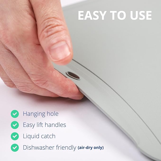 Blue Ginkgo TPU Cutting Mat [Medium] – Korean-Made Flexible, Knife-Friendly, Durable Kitchen Cutting Board (Dark Gray)