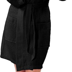 Turquaz Lightweight Short Robes For Women Waffle Kimono Bathrobe - Soft, Fast-Drying, Long-Lasting Cotton Blend