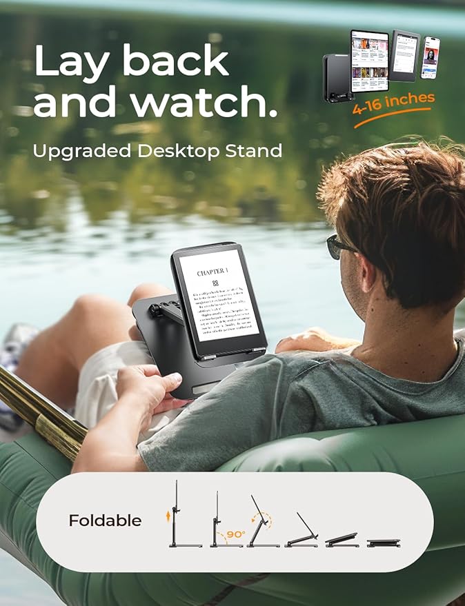 LISEN for iPad Stand Tablet Holder for Desk, Cool Office Gifts for Men Women Desk Accessories, Essentials Home Office Gadgets Portable Monitor Stand for iPad a16 Accessories Kindle Fire 4-15.9"