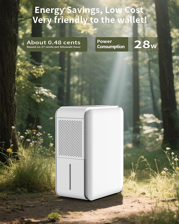 3 in 1 Dehumidifier, Humidifier & Air Filtration & aroma diffuser combo - 39Oz, Auto Humidity Control,Quiet, 27db，multifuctional colorful mist,for Bedroom/bathroom/home/basement/RV(350 sq.ft)