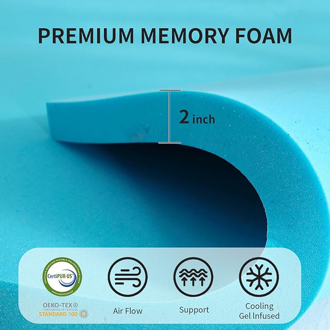 3 inch Dual Layer King Mattress Topper for Back Pain Relief，2 Inch Cooling Gel Memory Foam Plus 1 Inch Pillow Top Mattress Pad Cover 15% Viscose Made from Bamboo, with 6-16 Inch Deep Pocket (King)