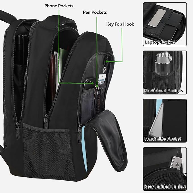 MATEIN Travel Laptop Backpack for Men, Business Anti Theft Slim Sturdy Laptops Backpack with USB Charging Port, Water Resistant College Computer Bag Gift for Women Fits 15.6 Inch Notebook