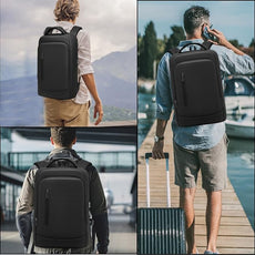Slim Business Laptop Backpack for Men 15.6 Inch Computer Lightweight Anti-Impact Protection Travel Backpacks Water Resistant Laptop Bag for Work Office College-Black