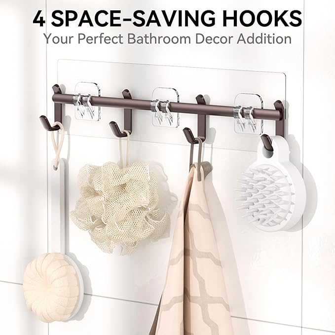 YASONIC Shower Caddy, 6 Pack Large Capacity shower Organizer with Soap Holder and 12 Hooks, Rustproof Shelves for Inside Shower, No Drilling&Sleek Bathroom Organizers and Storage Bronze