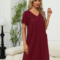 Ekouaer Women Robe Zipper Front Mumu Duster Robes Zip Up Housecoat Soft Sleepwear with Pockets