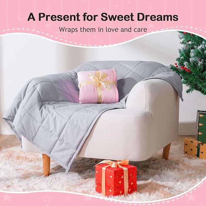 Kivik Weighted Blanket 5 lbs, Small Weighted Blanket 5 Pounds, Mini Heavy Blanket Throw, Breathable Cooling & Warm Blankets, Machine Washable, 36x48 Inches Pink