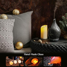 Porseme 150ml Essential Oil Diffuser Glass Color Changing Aroma Air Diffusers Aromatherapy Ultrasonic Cool Mist Humidifier 6 Running Hours Waterless Auto-Off for Sleeping Yoga Office Spa (Obsidian)