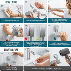 TAILI Soap Dish Bar Holder Suction Cup,Soap Saver with Powerful Vacuum Suction,Sponge Holder for Shower,Bathroom,Tub and Kitchen Sink, Universal Shower Accessories,Drill-Free,Removable,Grey