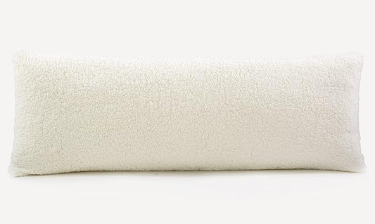 Reafort Ultra Soft Sherpa Body Pillow Cover/Case with Zipper Closure 21"x54" (21"x54" Body Pillow Cover, Cream)