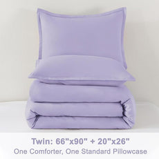 Litanika Comforter Set, Lightweight Solid Bedding Comforter Set, Fluffy Down Alternative Bed Set, Lavender, Twin/Twin XL