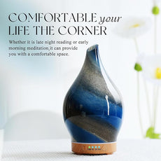 Porseme 150ml Essential Oil Diffuser Glass Color Changing Aroma Air Diffusers Aromatherapy Ultrasonic Cool Mist Humidifier 6 Running Hours Waterless Auto-Off for Sleeping Yoga Office Spa (Galaxy)
