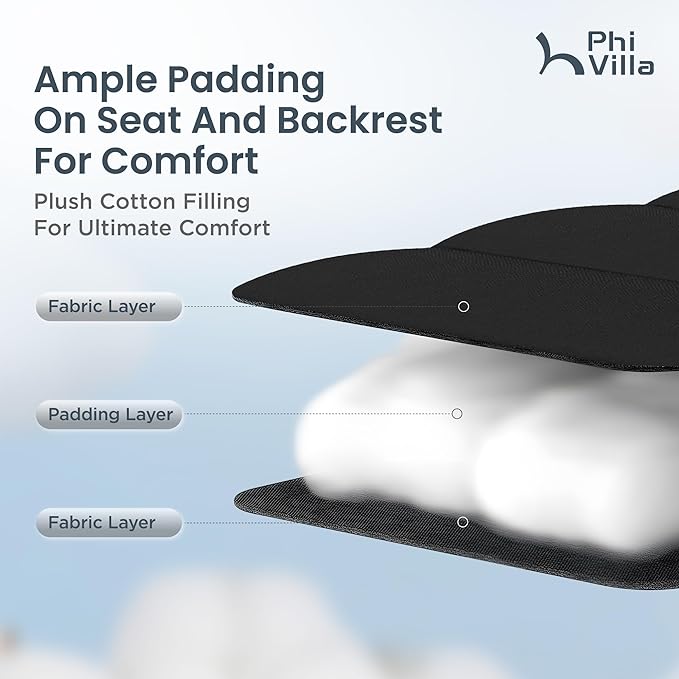 PHI VILLA XXL Oversized Padded Zero Gravity Chair Set of 2, Foldable Patio Recliner, 30" Wide Seat Anti Gravity Lounger with Armrest and Cup Holder, Support 400 LBS (Grey)