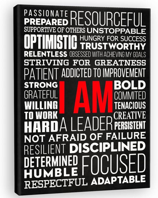 Office Wall Art Motivational Poster - 12 x 16 Inches Inspirational Wall Decor Print for Bedroom, Gym, Men, Boys, Teens (Wrapped Canvas)
