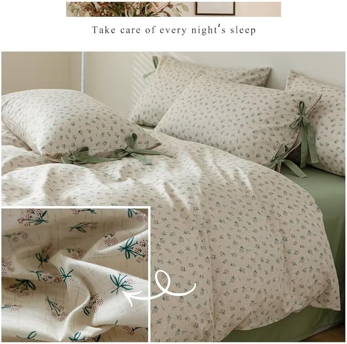 MKXI Pink and White Flowers King Size Comforter Set - Textured Garden Comforter - Cottagecore Style