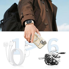 Travel Charger for Apple Watch, 3 in 2 Multi Charging Cable/Cord with Lightning/USB C/iWatch Charger, Travel Chargers for Multiple Devices, Compatible with iWatch Series/iPhone 17-8/iPad/AirPods 4FT