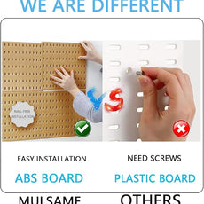 Pegboard Combination Kit, Wall Mounted Storage Set with 4 Pegboards & 14 Accessories Hanging, Yellow Peg Boards Organizer for Walls Display, Crafts Organization, Kitchen Organizer, 22