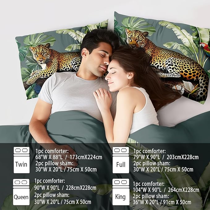 Animal Leopard Print Comforter Set Full Animal Cheetah Print Comforter Set Boys Girls Floral Leopard Bedding Bedroom Decor Floral Cheetah Bedding Full Jungle Plant Room Decor